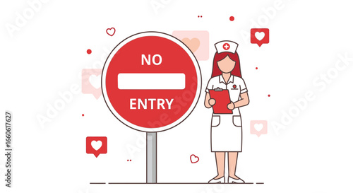 No Entry Guidance With Medical Healthcare Professional Guidance And Restrictions