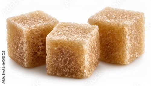 Cane Sugar Cube Isolated on White Background – Clipping Path and Full Depth of Field