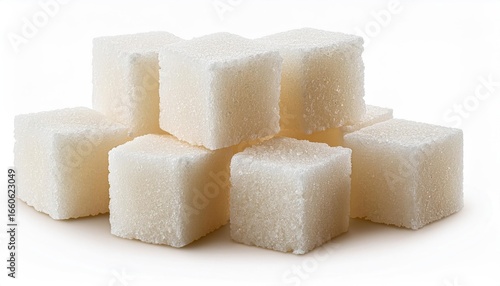 Cane Sugar Cube Isolated on White Background – Clipping Path and Full Depth of Field
