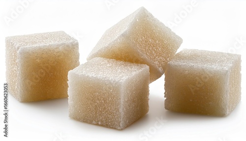 Cane Sugar Cube Isolated on White Background – Clipping Path and Full Depth of Field