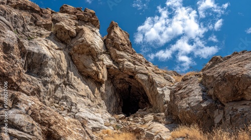 Wallpaper Mural Cave entrance in rocky terrain Torontodigital.ca