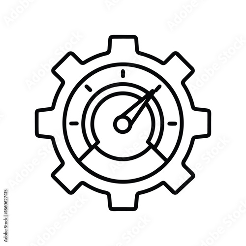 Circular gear and speedometer outline for automotive and mechanical themes