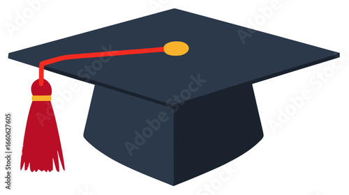 graduation cap; mortarboard and tassel 