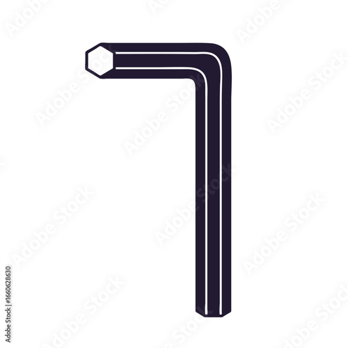 Wall Mural Hex key or allen wrench tool icon