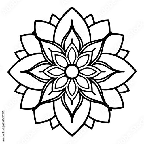 Elegant Mystic Lotus Mandala Illustration
