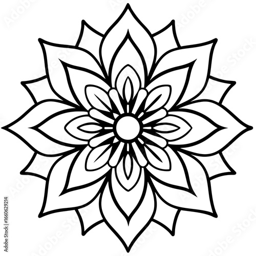 Elegant Mystic Lotus Mandala Illustration