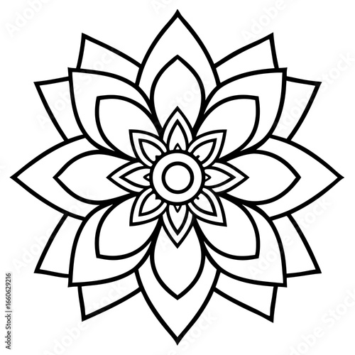 Elegant Mystic Lotus Mandala Illustration