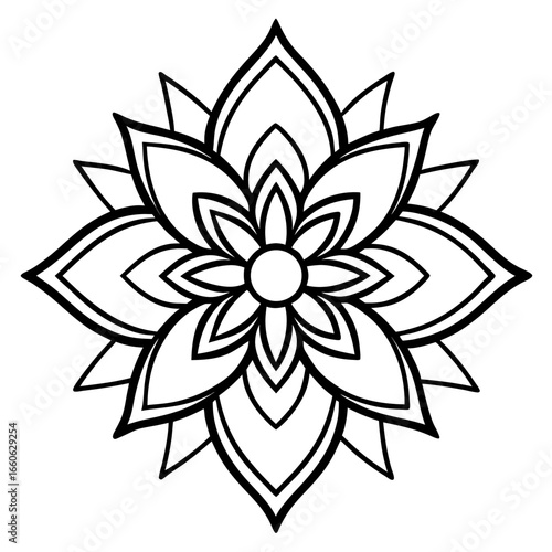 Elegant Mystic Lotus Mandala Illustration