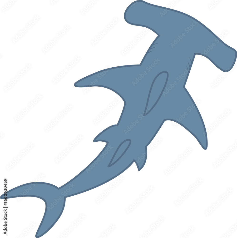 Obraz premium Hammerhead Shark Marine life cartoon style icon.
