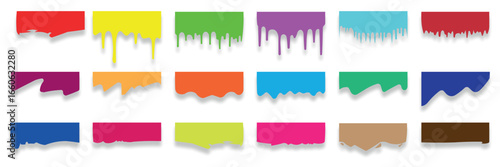 Abstract Header Border Shapes for Website Banners and Page Dividers in multi colors. Vector illustration collection.