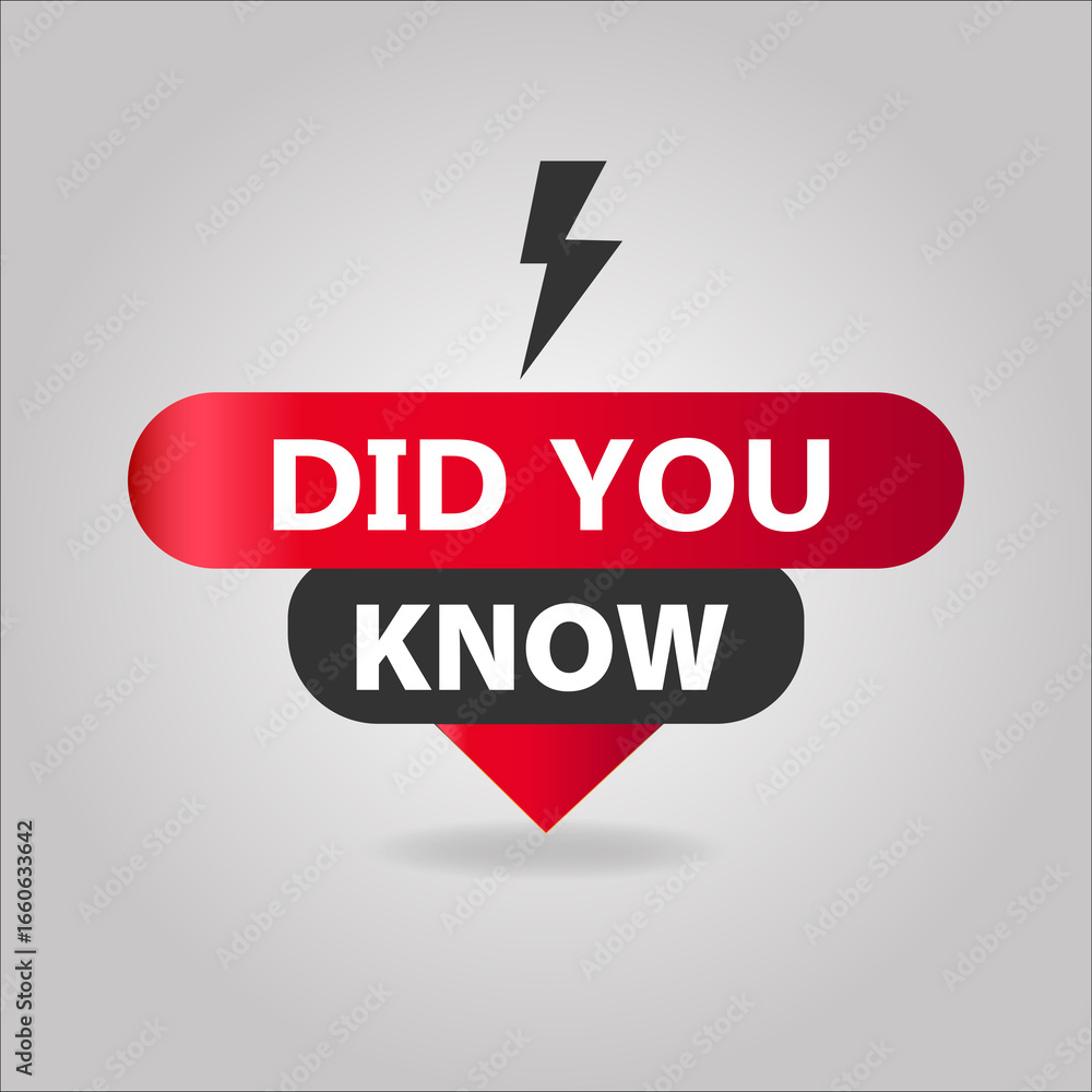 Did You Know banner Red flat banner for website and poster art design Did You Know banner Red flat banner for website and poster art design