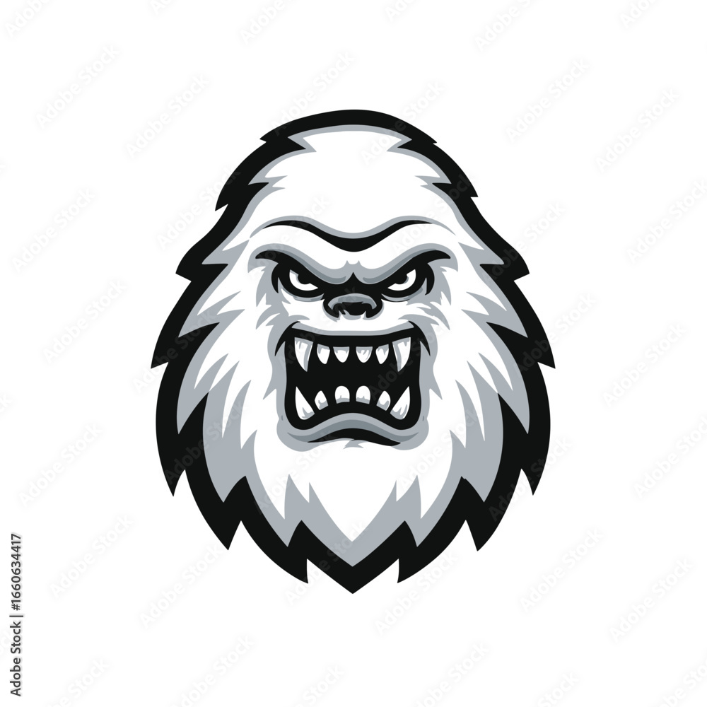 Fototapeta premium Fierce yeti head with sharp features