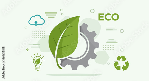 Eco Friendly Technology And Sustainable Development Concept Illustration