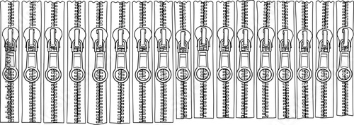 zipper CAD design sketch template vector illustration eps 