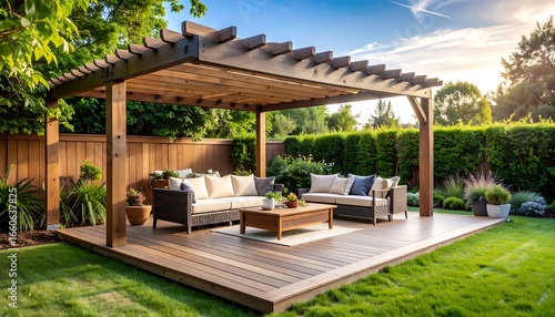 Backyard Patio Sunset Relaxation.