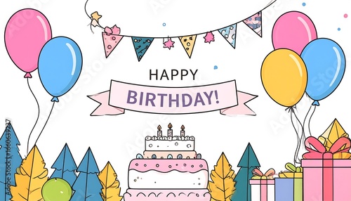 Cute birthday celebration graphic