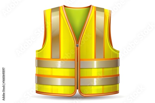 Safety Vest Vector Illustration on White Background
