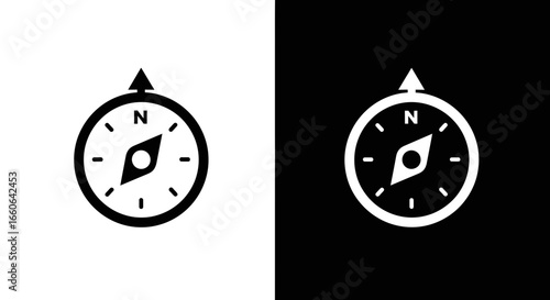 Classic compass icon showing direction for travel and adventure