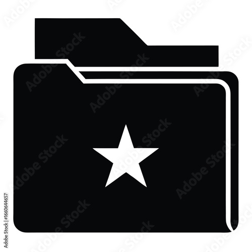 Black folder icon with a star