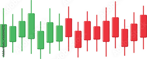 Vector art of candlestick stock market trading chart