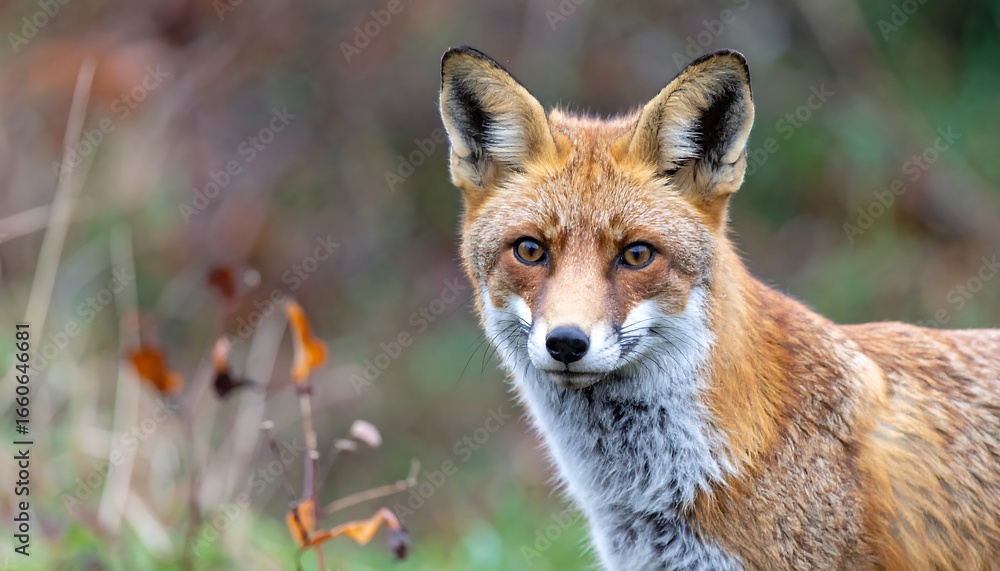 Fototapeta premium Close-up of a red fox in a forest