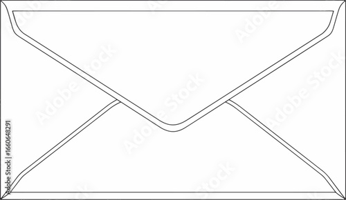 A simple, clean line drawing of a closed white envelope with a pointed flap, ready for mailing.
