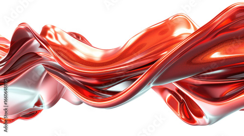 Dynamic Flowing Red And White Waves Creating Elegant Abstract Forms With Smooth Textures