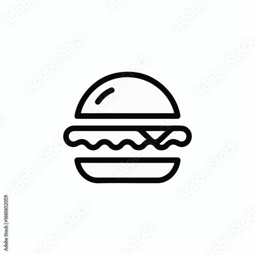 Delicious burger icon ready to represent fast food, restaurant menus, or modern food branding on a white background