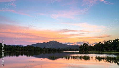 Wallpaper Mural Serene sunset over a lake Torontodigital.ca