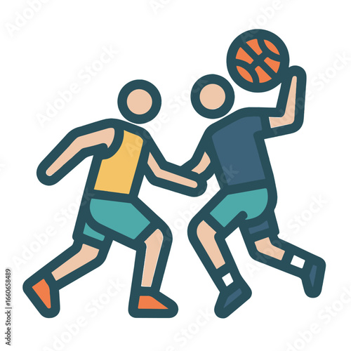 basketball flat icon color vector on white background
Vector color flat icon on white background