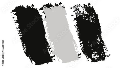 Abstract brush strokes in black, grey, and white colors  