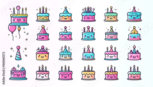 Cute cartoon birthday cakes