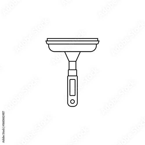 Minimalist Line Icon of Window Squeegee