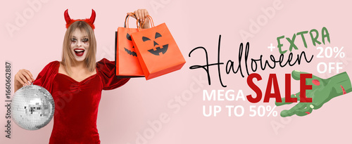 Young woman dressed for Hal...