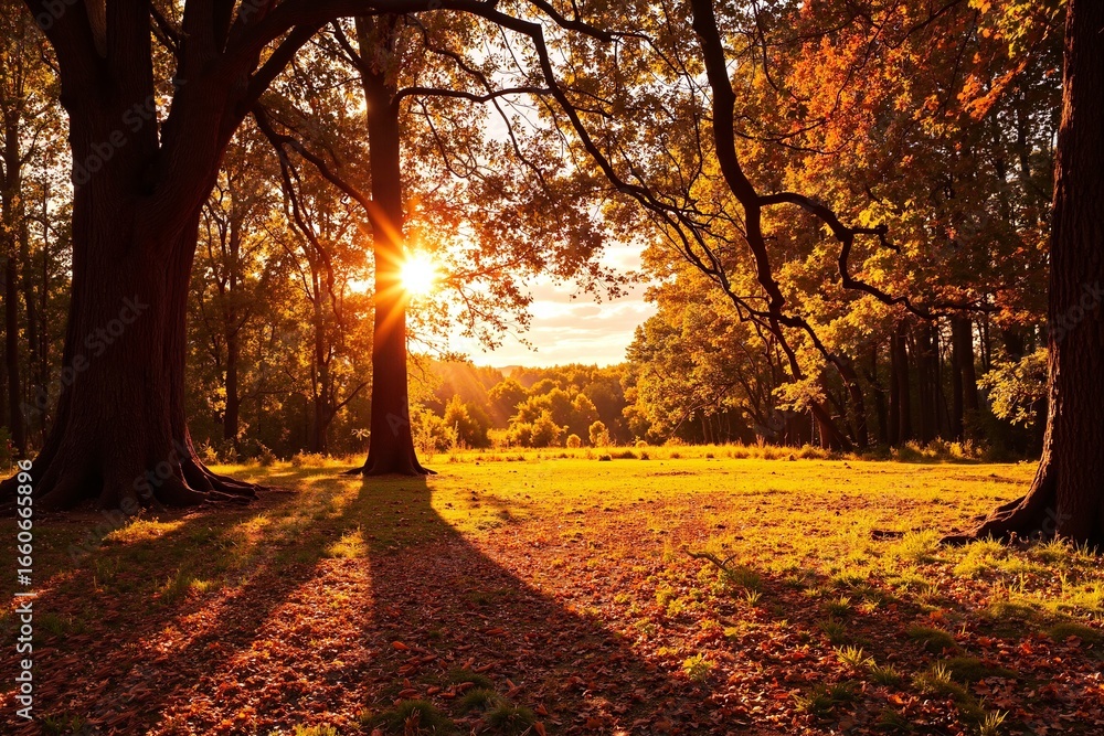 Fototapeta premium Golden Canopy Glow 