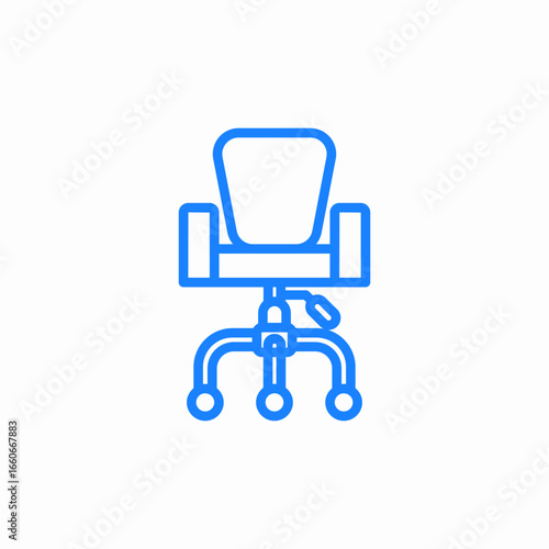 ergonomic desk chair icon sign vector