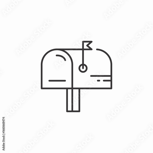 mailbox flag icon sign vector
