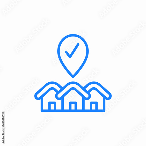 verified property location icon sign vector