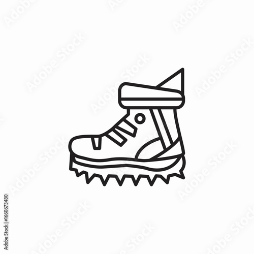 hiking boot crampons icon sign vector