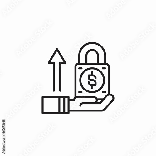 lock money hand icon sign vector