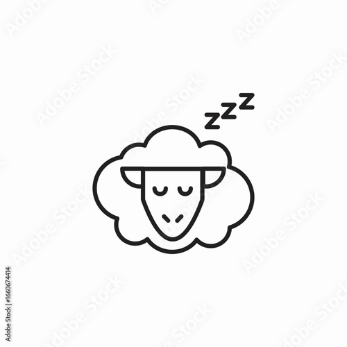 sheep counting sleep icon sign vector