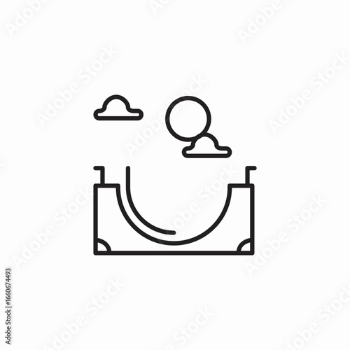 skate park sunset icon sign vector