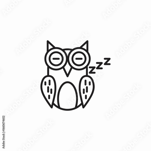 sleepy owl icon icon sign vector