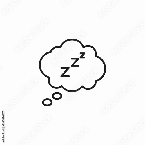 thought bubble zzz icon sign vector