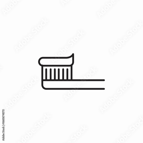 toothbrush with toothpaste icon sign vector