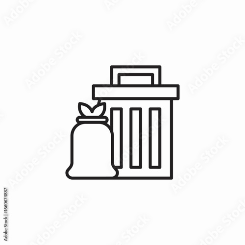 trash bin can icon sign vector