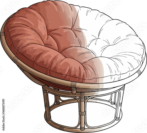 The Cozy Bowl A Papasan Chair Sketch