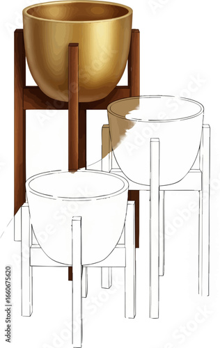A Stage for Greenery Plant Stands Sketch