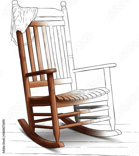 Gentle Moments A Rocking Chair Sketch