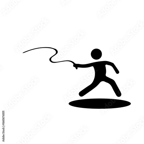 whip flog glyph icon